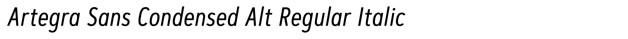 Artegra Sans Condensed Alt Regular Italic image